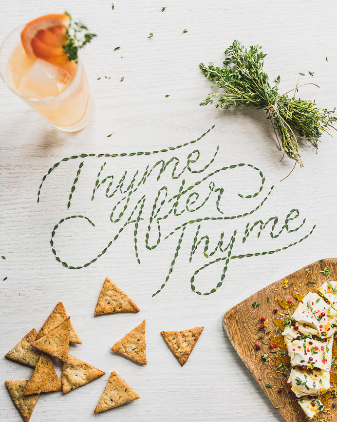 food, lettering, thyme