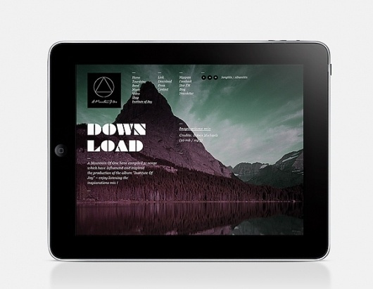 Website / A Mountain Of One on the Behance Network #ipad #web #typography