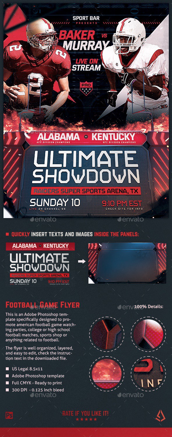 American Football Flyer v16 Football Match Template - Sports Events