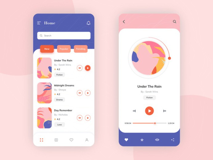 7 Free Book App UI Template for UI/UX Designer