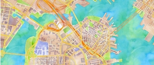 It's Nice That : Stamen's watercolour maps are things of great beauty - now there's a print version #city #watercolor #map