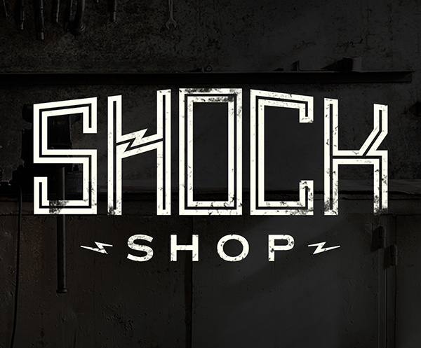 Shock Shop on Behance #shock #electric #shop #rugged #grunge #logo