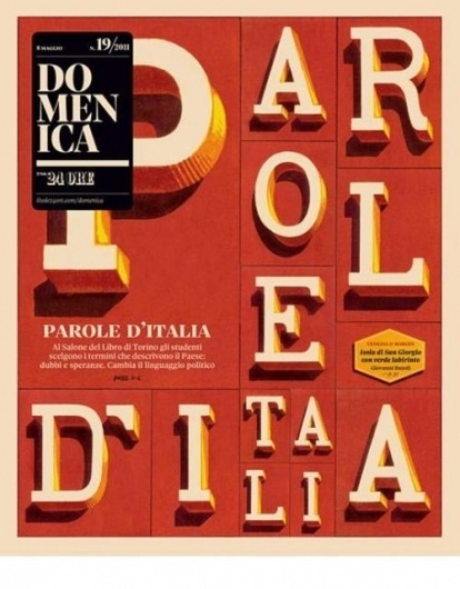 Typographic Life - Cover for Italian magazine "Domenica" ... #red #domenica #cover #type #magazine #typography