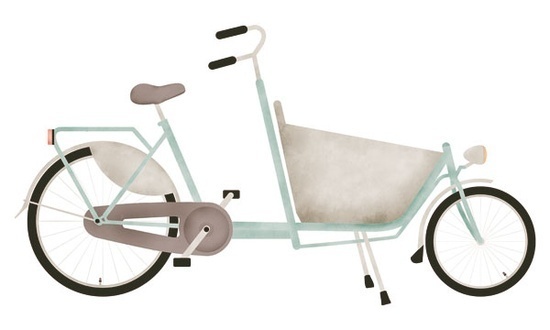 Bakfiets (by smpl8) #texture #illustration #bakfiets #bike #messengerbike