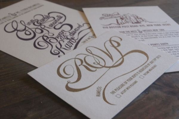 Gina & Bryan's Wedding Invites - Katie Steward's Portfolio #wedding #script #design #drawn #invites #type #hand