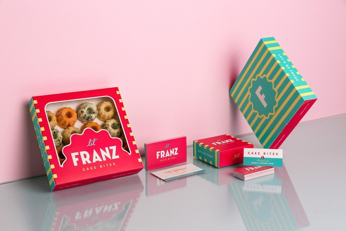 Lil' Franz Cake Bites – Packaging Design & Photography #packaging #food #foodphotography #cake #houston
