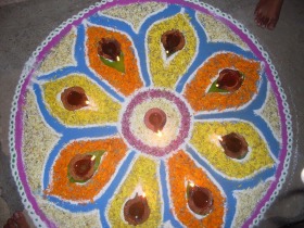 Perfect flower rangoli design