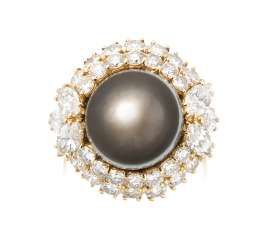 Harry Winston Tahitiperl-Diamant-Ring