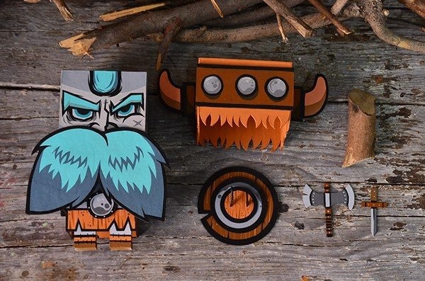 VIKINGO TOY on Behance #wood #paper #toy #viking
