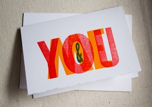 You & Me Wood Type Card ☆ Constellation & Co. #card #letterpress #love