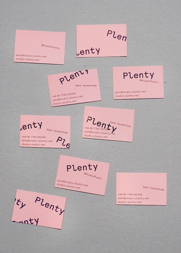Business card design idea #204: Ã…h - Plenty / Bench.li #business #pink #design #plenty #cards