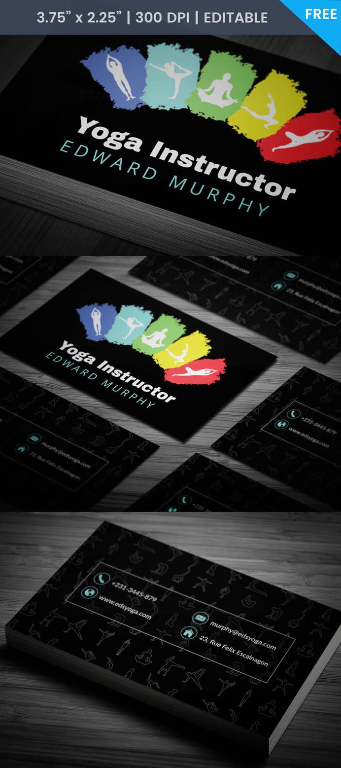 Free Yoga Therapy Business Card Template
