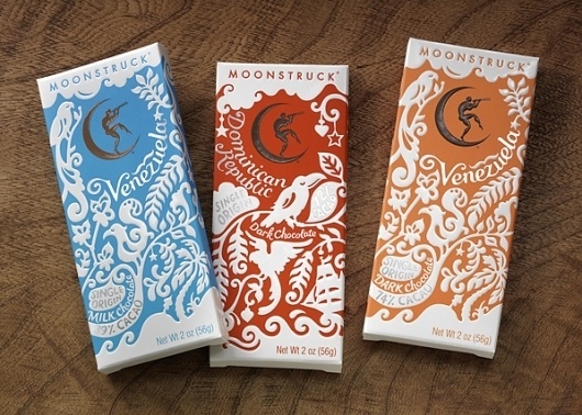 Moonstruck Chocolate Single Origin Chocolate | Kate Forrester #packaging #typography