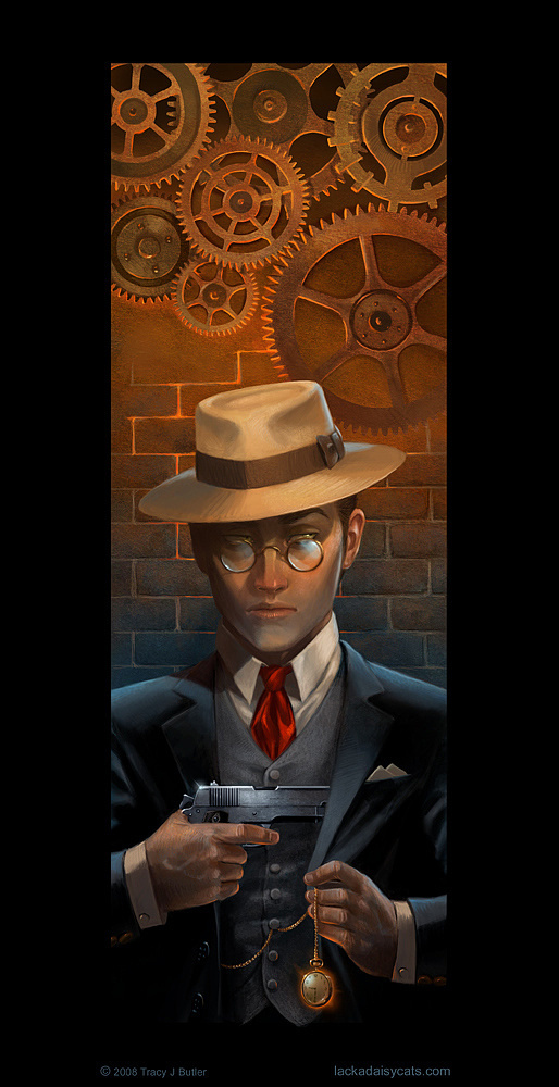 Must See Illustrations by Tracy Butler #tracy #mechanism #villain #noir #illustrations #butler #cogs