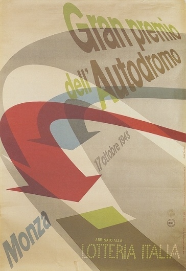 Max Huber, Gran Premio Dell' Autodromo Monza, 1948 #max #huber #19458 #design #graphic #poster