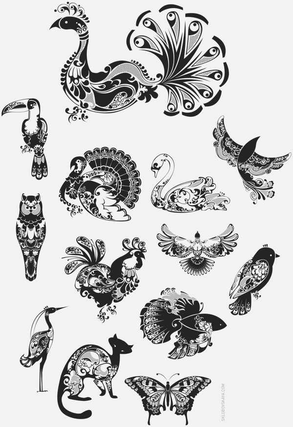 Vector Pictograms on the Behance Network #abstract #ink #henna #birds #art #animals