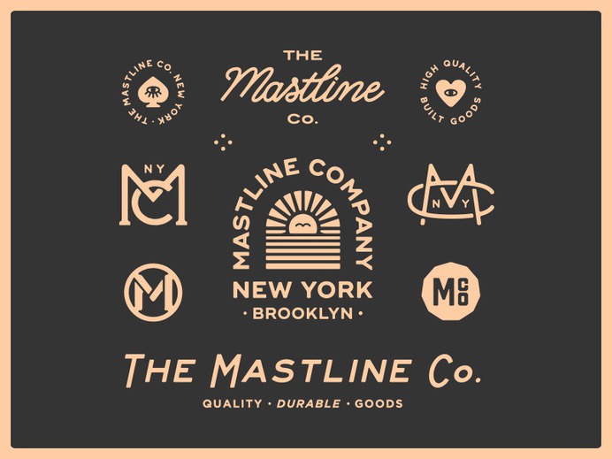 The Mastline Co. art design graphic design hand drawn illustration typography portfolio new york monogram branding logo