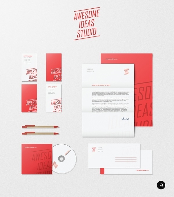 Awesome Ideas Studio - Logos - Creattica #red #retro #identity #vintage #studio #logo #awesome