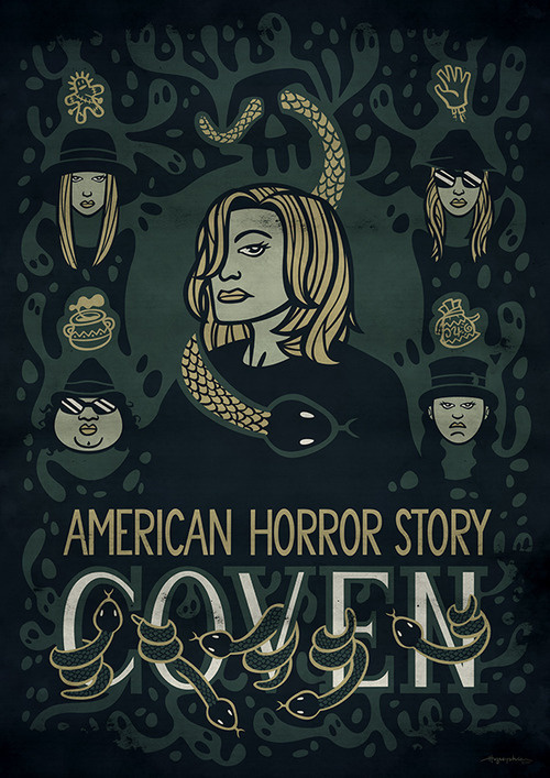 "American Horror Story: Coven" alternative posterÂ by hugraphic #coven #illustration #vector #graphic
