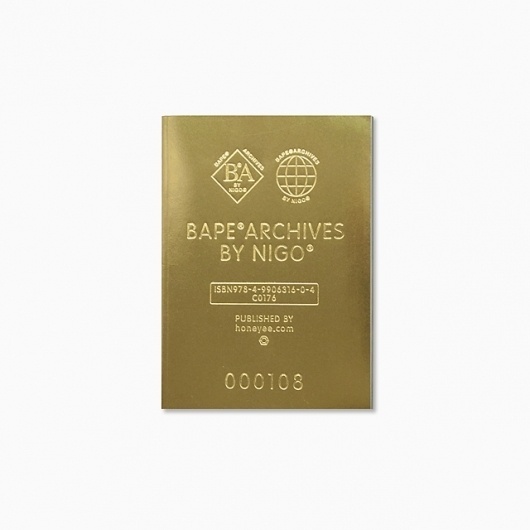 groovisions|works|BAPE ARCHIVES by NIGO #embossed #book #cover #gold #typography