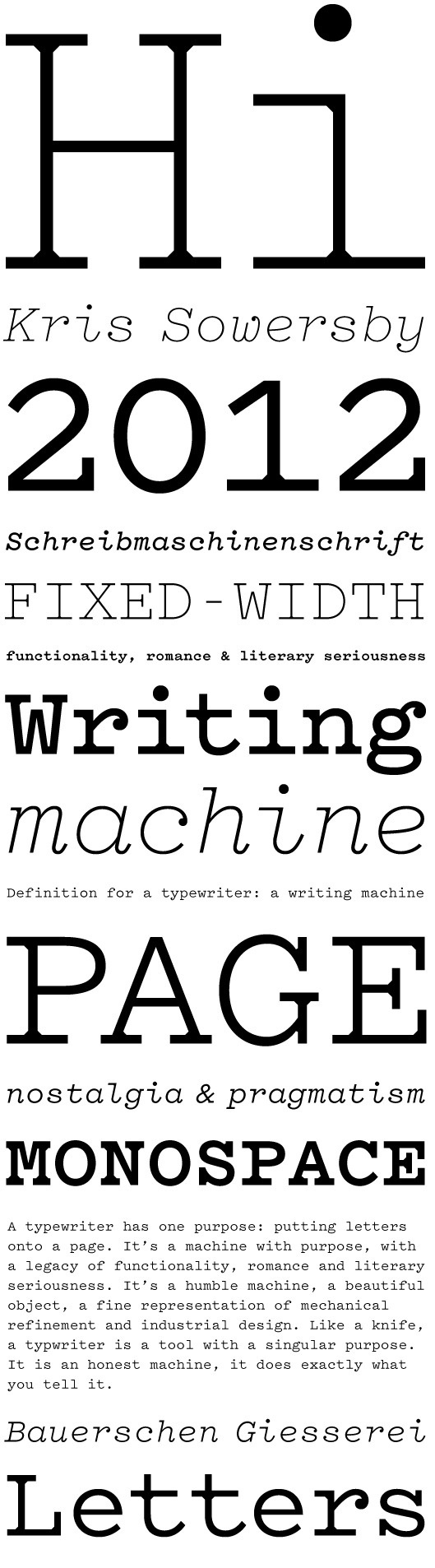 Pitch by Kris Sowersby #font #monospaced #klim #type #typography