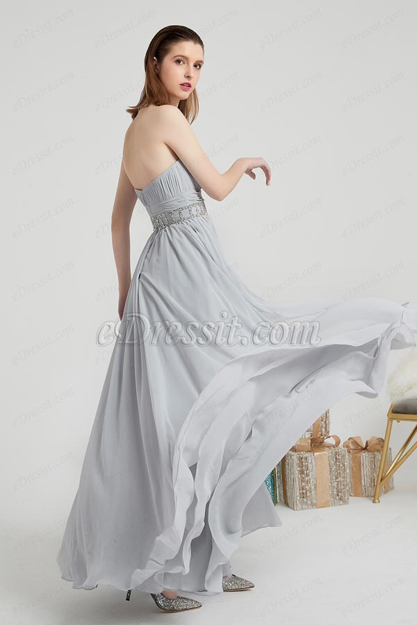 eDressit Grey Corset Beads Waistbelt Elegant Ball Party Dress (00202008)