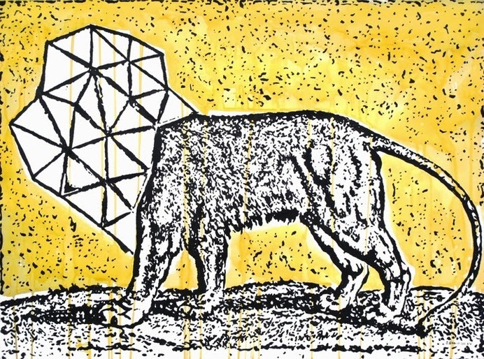 Lion Heart Myth by Dan Bina #watercolor #ink #paper #art