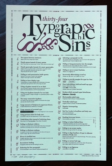 Typographic Sins Poster – Typography inspiration on MONOmoda #poster #typography