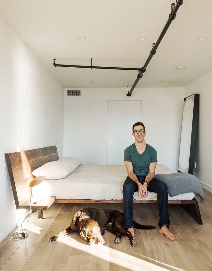 Bedroom + dog. Pet in the space. Photo by Matthew Williams. #pet #dog #bedroom #matthewwilliams