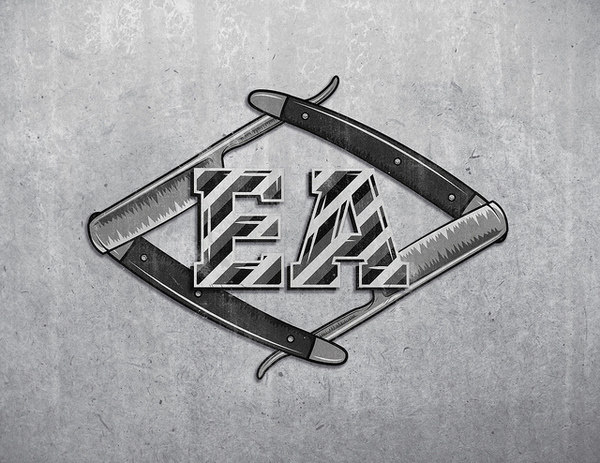 Barber street #navaja #barber #illustration #type #knife #typography