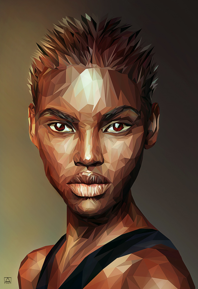 Cracked Inside(low/high poly illustration) step by step
