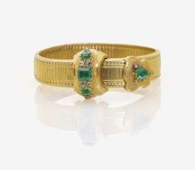 BRACELET WITH EMERALDS AND DIAMONDS
