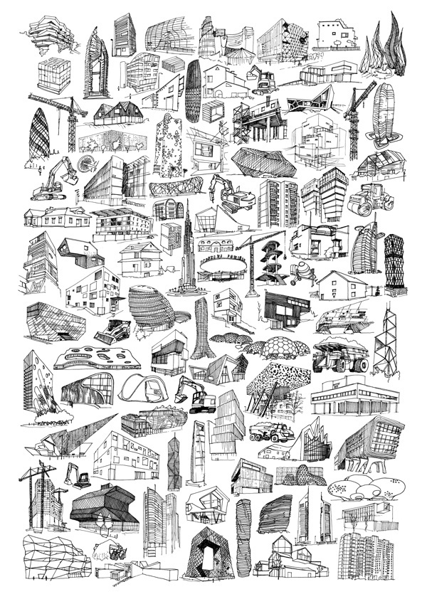 XXI Architecture on the Behance Network #lines #drawing #architecture #poster #xxi