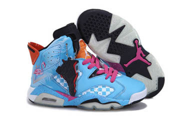 Ladies Air Jordan VI "Two Lace Edition": Pink and Orange Blue #shoes