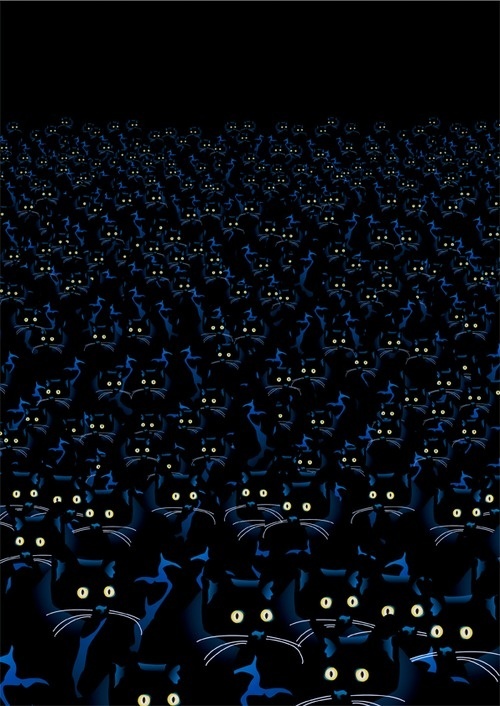 Sebastiano Ranchetti (via Popdesign) #army #group #eyes #doom #night #illustration #cats #painting #dark