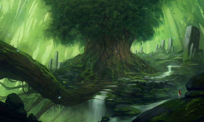 Fantasy Forest Big Tree Hd Backgrounds Free – WallpapersBae