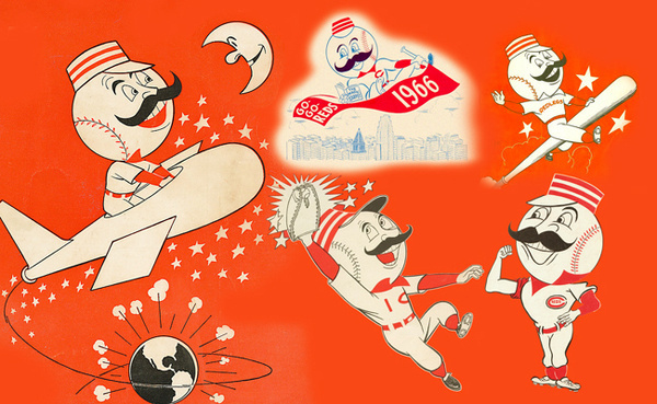 MR REDS MANY POSES #baseball #reds #illustration #mascot