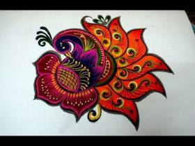 unique flower kolam design