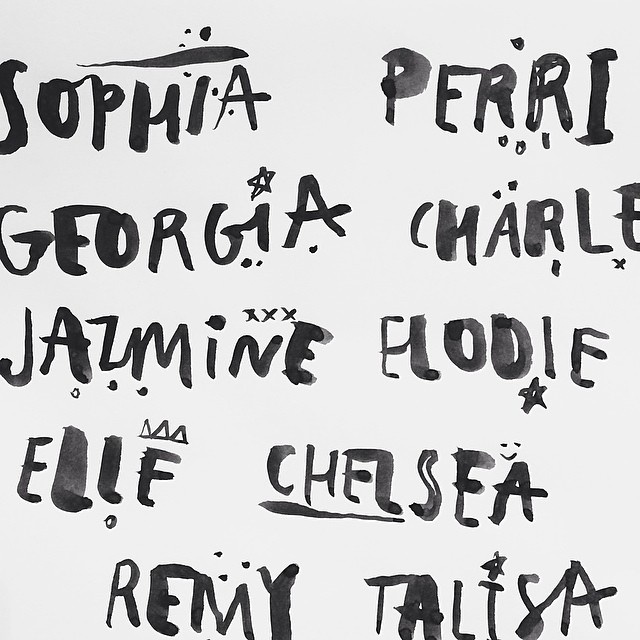 model names for the july issue of @elleaus #typography #blackliststudio