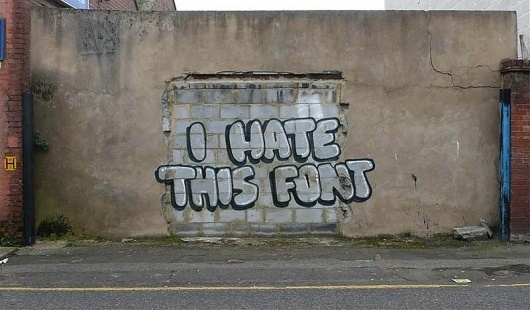 hatethisf.jpg 800×468 pixels #font #graffiti #banksy #wall #typography