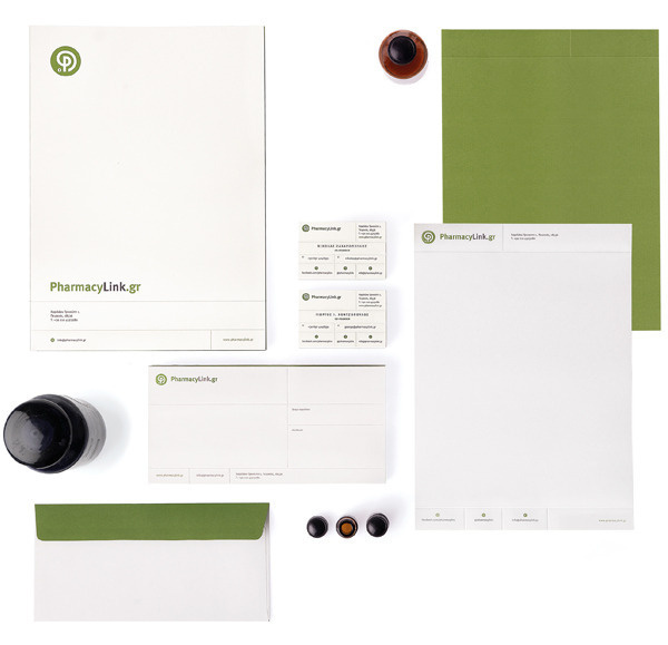 PharmacyLink.gr #pharmacy #medicine #letterpress #corporate #identity #vintage #greece #clich #athens