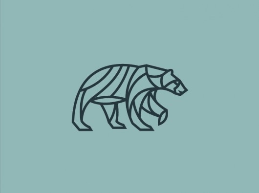 Dribbble - Screen_shot_2012-05-10_at_10.43.33_AM.png by Scott Hill #monolinear #bear #illustration #geometric