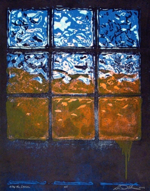 "After the Storm" by Daniel Adams #woodcut #HUDesign #dadum #wood #print #window