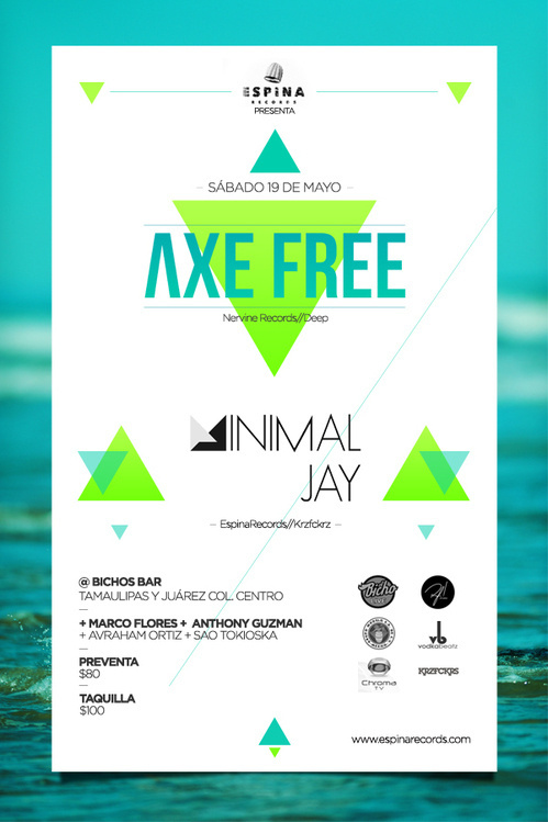 Axe Free Flyer #flyer #design #free #turquoise #poster #axe #blue #beach #green