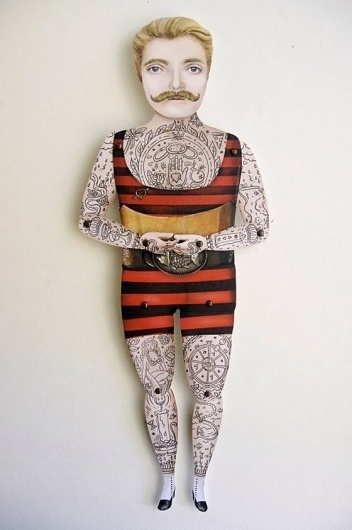 Design Crush » Victorian Tattooed Paper Puppets #victorian #tattoo #toy