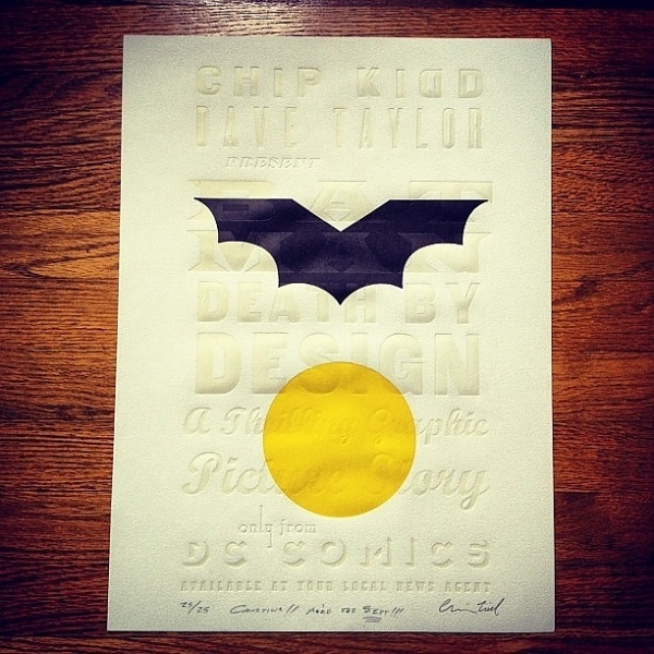 3efdc52ac17a11e1be6a12313820455d_7.jpg (JPEG Image, 612 × 612 pixels) #blind #kidd #superhero #emboss #chip #letterpress #batman #poster