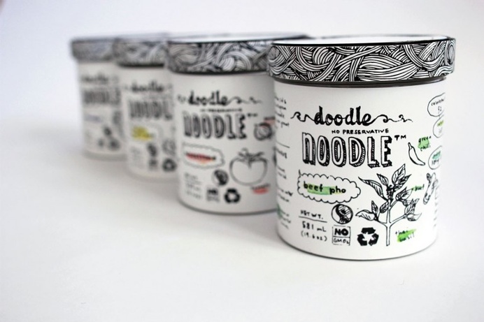 Doodle Noodle – Single serve soup packaging