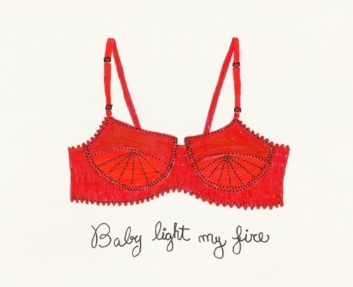 The Under Girl #lingerie #red #girl #the #illustration #handwritten #under #fashion