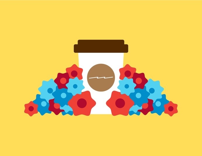 Beau Monroe #bright #color #graphic #illustration #coffee #flowers