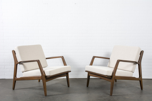 Pair of Danish Modern Lounge Chairs by Ib Kofod Larsen